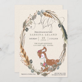BOHO鹿と子鹿シャワー 招待状