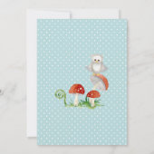 BOHO鹿キツネフクロウ森ウッドシーボーイベビーシャワー 招待状 (裏面)