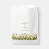 Boho黄色のワイルドフラワー、オリーブありがとうござ結婚う フェイバーバッグ (正面)