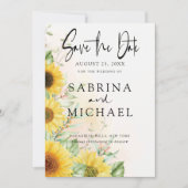 Boho黄色ひまわり日付保存 セーブザデート (正面)