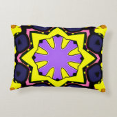 Boho黄色、紫、青、ピンクのデザイン。 アクセントクッション (裏面)