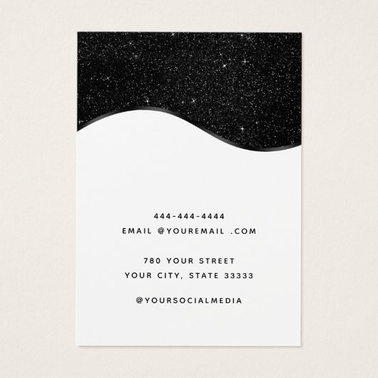 Boho黒モダンと白のイヤリングディスプレイカード (裏面)