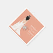 Boho黒毛花嫁と花 スタンダードカクテルナプキン (角)