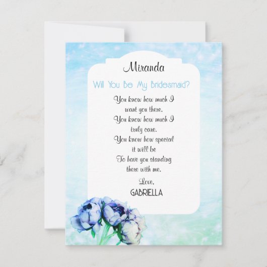 BOHO エレガンス!私のブライズメイドになってくれますか?カード 招待状 (正面)
