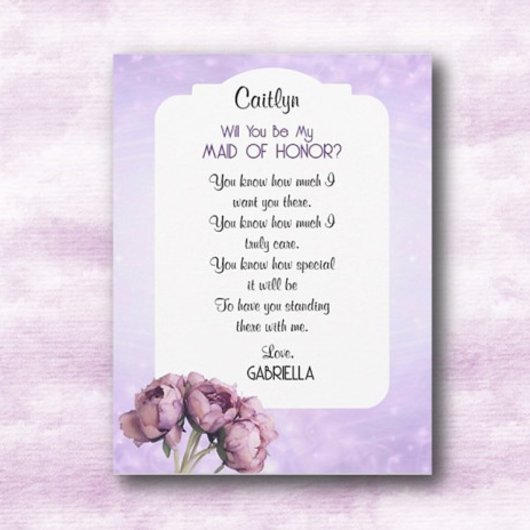 BOHO エレガンス！私のメイド・オブ・オナーになってくれますか？カード 招待状