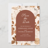 Boho エレガント Terracotta日付カードを保存 セーブザデート (正面)