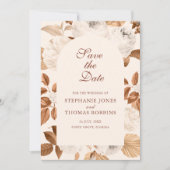 Boho エレガント Terracotta日付カードを保存 セーブザデート (正面)