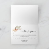 Boho シンプル Two Photo's 結婚 Thank You サンキューカード (内部)