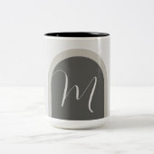 Boho スタイリッシュ ArchとScript Monogram ツートーンマグカップ (中央)