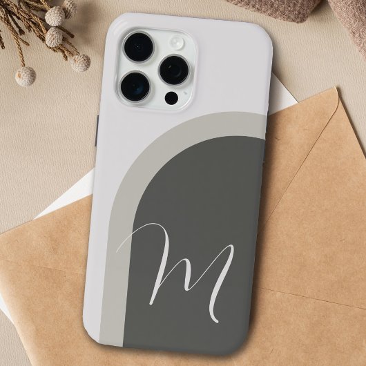 Boho スタイリッシュ ArchとScript Monogram iPhoneケース