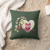BOHO-スタイルハートとオーナメント花デザイン クッション (ブランケット)