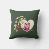 BOHO-スタイルハートとオーナメント花デザイン クッション (裏面)