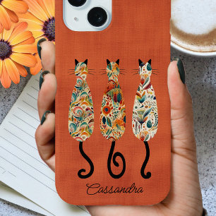 Boho パターン(の模様が)ある Three Cats iPhone 15ケース