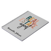 Boho パーソナライズされた実在Estate Agentギフトノート ノートブック (左側)