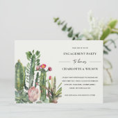 BOHO ピンクの花 砂漠 サボテン fauna 結婚式 招待状 (スタンド正面)