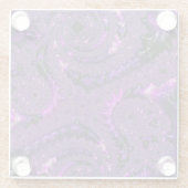 Boho ファンキー Purpleデジはっきりしたタル抽象芸術フラクタル ガラスコースター (裏面)