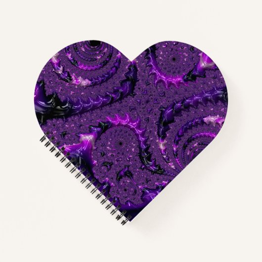 Boho ファンキー Purpleデジはっきりしたタル抽象芸術フラクタル ノートブック (正面)