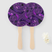 Boho ファンキー Purpleデジはっきりしたタル抽象芸術フラクタル ハンドファン (正面&裏面)
