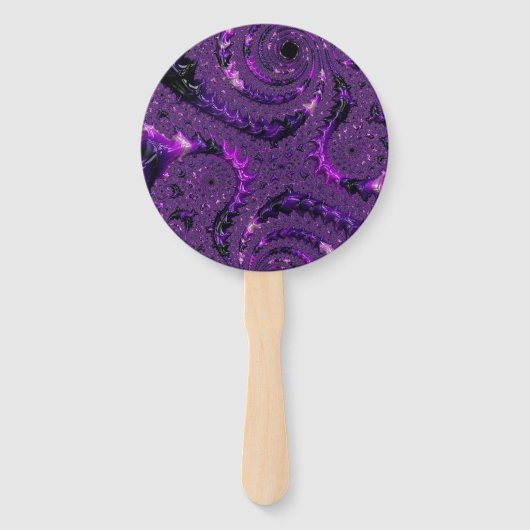 Boho ファンキー Purpleデジはっきりしたタル抽象芸術フラクタル ハンドファン (正面)
