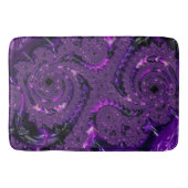 Boho ファンキー Purpleデジはっきりしたタル抽象芸術フラクタル バスマット (正面)