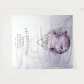 BOHO フルムーン アメジスト 水彩 天体 タペストリー (正面(横))