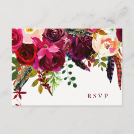 Boho フローラル | の結婚反応 出欠カード