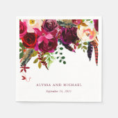 Boho フローラル | ウェディング スタンダードカクテルナプキン (正面)