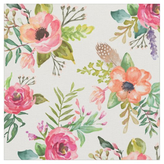 Boho フローラル |ファブリック ファブリック (クローズアップ)