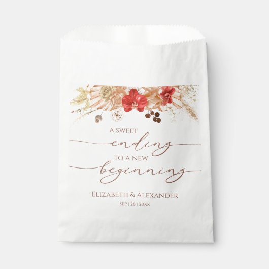 Boho フローラル | Sweet Ending New Begin 結婚's フェイバーバッグ (正面)