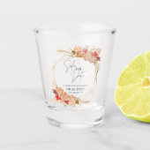 Boho フローラル | Terracotta結婚式の日付を保存 ショットグラス (正面)