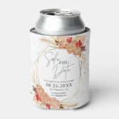 Boho フローラル | Terracotta結婚式の日付を保存 缶クーラー (缶正面)