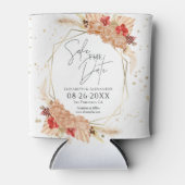 Boho フローラル | Terracotta結婚式の日付を保存 缶クーラー (正面)