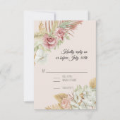 BOHO ブッシュ パンパス 葉っぱ ヤシの花 リース RSVP (正面)