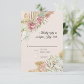 BOHO ブッシュ パンパス 葉っぱ ヤシの花 リース RSVP (スタンド正面)