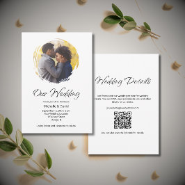 Boho モダンカジュアル写真ミニマ結婚リスト 招待状