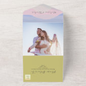 Boho モダンカラフル写結婚真 オールインワン招待状 (外側)