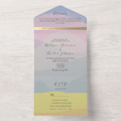 Boho モダンカラフル写結婚真 オールインワン招待状 (内側)