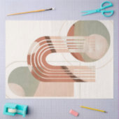 BOHO モダンレインボー幾何オーガニック分離 薄葉紙 (クラフト)