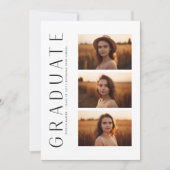 Boho モダン 4エレガント写真卒業パーティー 招待状 (正面)