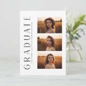 Boho モダン 4エレガント写真卒業パーティー 招待状 (スタンド正面)