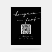 Boho モダン Blackの結婚ハネムーン基金 アクリルサイン (正面)