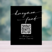 Boho モダン Blackの結婚ハネムーン基金 アクリルサイン (ニュートラル)