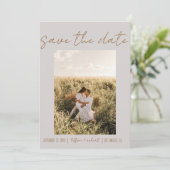 Boho モダン Gray One写真Save The Date セーブザデート (スタンド正面)
