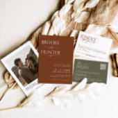 Boho モダン RSVPのエンク結婚ロージャカード エンクロージャーカード