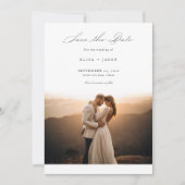 Boho モダン Verticalミニマル Photo日付を保存 招待状 (正面)