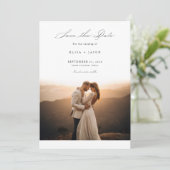 Boho モダン Verticalミニマル Photo日付を保存 招待状 (スタンド正面)