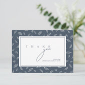 Boho 王室の Blue Opulenceの葉写真結婚s サンキューカード (スタンド正面)