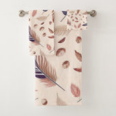 Boho，羽モダン, Chic, Nuteral, Tan バスタオルセット (インサイチュ)