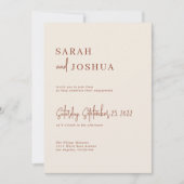 Boho 自然 Qrコーモダンドユニークスクリプトの写真 招待状 (正面)