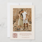 Boho 自然 Qrコーモダンドユニークスクリプトの写真 招待状 (裏面)